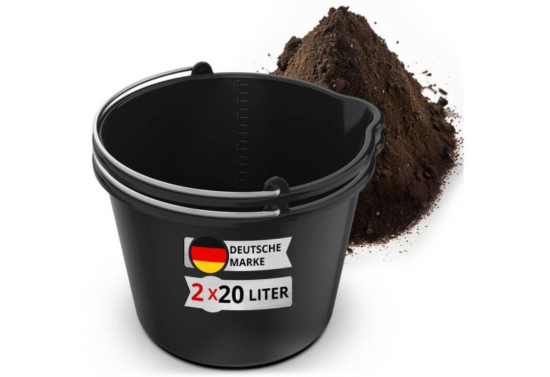 Oramics Baueimer 20L Eimer mit Ausguss Tülle Skala Baueimer Wassereimer Mörteleimer, (Kunststoffeimer Kübel mit Ausguss für Zement und Mörtel, 2-tlg., Stabiler Wassereimer mit Skala für Haushalt, Garten, Baustellen), inklusive intergrierter Mess-Skala und Ausgießer, Metall Tragehenkel Oramics Baueimer 20L Eimer mit Ausguss Tülle Skala Baueimer Wassereimer Mörteleimer, (Kunststoffeimer Kübel mit Ausguss für Zement und Mörtel, 2-tlg., Stabiler Wassereimer mit Skala für Haushalt, Garten, Baustellen), inklusive intergrierter Mess-Skala und Ausgießer, Metall Tragehenkel von Oramics