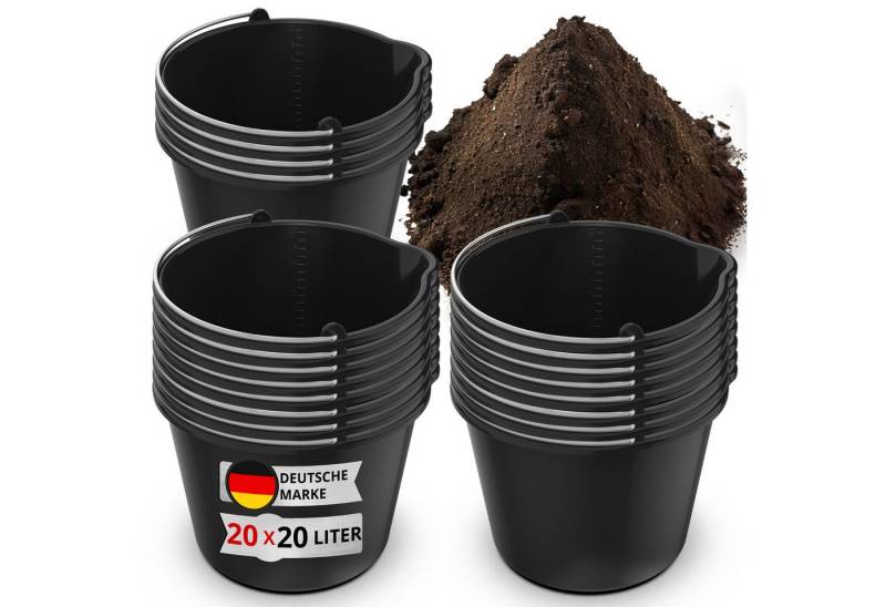 Oramics Baueimer 20L Eimer mit Ausguss Tülle Skala Baueimer Wassereimer Mörteleimer, (Kunststoffeimer Kübel mit Ausguss für Zement und Mörtel, 20-tlg., Stabiler Wassereimer mit Skala für Haushalt, Garten, Baustellen), inklusive intergrierter Mess-Skala und Ausgießer, Metall Tragehenkel Oramics Baueimer 20L Eimer mit Ausguss Tülle Skala Baueimer Wassereimer Mörteleimer, (Kunststoffeimer Kübel mit Ausguss für Zement und Mörtel, 20-tlg., Stabiler Wassereimer mit Skala für Haushalt, Garten, Baustellen), inklusive intergrierter Mess-Skala und Ausgießer, Metall Tragehenkel von Oramics