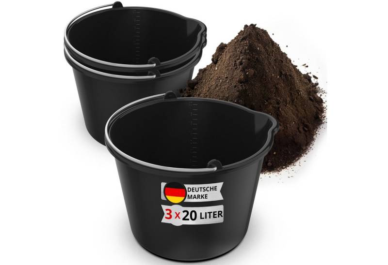 Oramics Baueimer 20L Eimer mit Ausguss Tülle Skala Baueimer Wassereimer Mörteleimer, (Kunststoffeimer Kübel mit Ausguss für Zement und Mörtel, 3-tlg., Stabiler Wassereimer mit Skala für Haushalt, Garten, Baustellen), inklusive intergrierter Mess-Skala und Ausgießer, Metall Tragehenkel Oramics Baueimer 20L Eimer mit Ausguss Tülle Skala Baueimer Wassereimer Mörteleimer, (Kunststoffeimer Kübel mit Ausguss für Zement und Mörtel, 3-tlg., Stabiler Wassereimer mit Skala für Haushalt, Garten, Baustellen), inklusive intergrierter Mess-Skala und Ausgießer, Metall Tragehenkel von Oramics