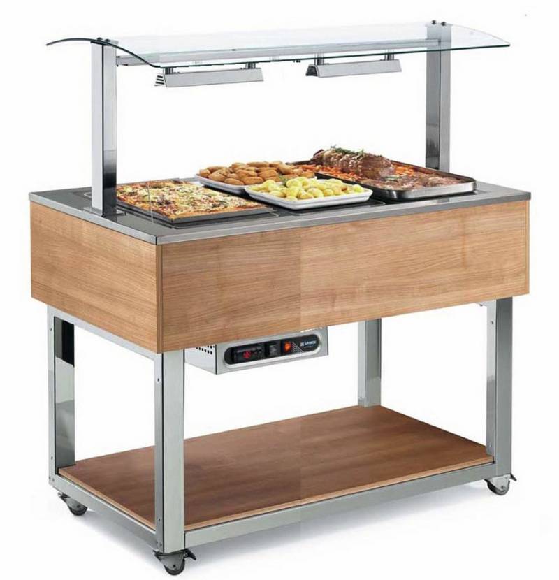 Orange Speisenwärmer Buffet-Element Ceran-Platte beheizt 1169 mm GN 3/1 Vollverkleidung von Orange