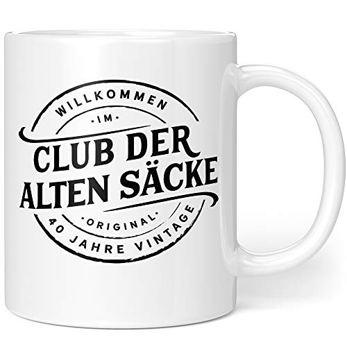 Orange9 Geburtstag 40 Mann - Club der Alten Säcke - Geburtstagsgeschenk für Männer Spruch Lustig Geschenkideen - Keramik 330ml von Orange9