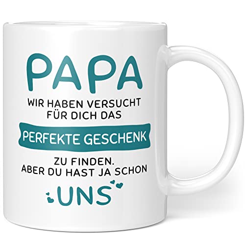 Geschenke für Papa - Das Perfekte Geschenk Aber Du Hast Ja Uns - Papa Geschenk Geburtstag - Geschenkideen Papa - Papa Tasse (Papa Geschenk - Uns - Grün) - Keramik 330ml von Orange9