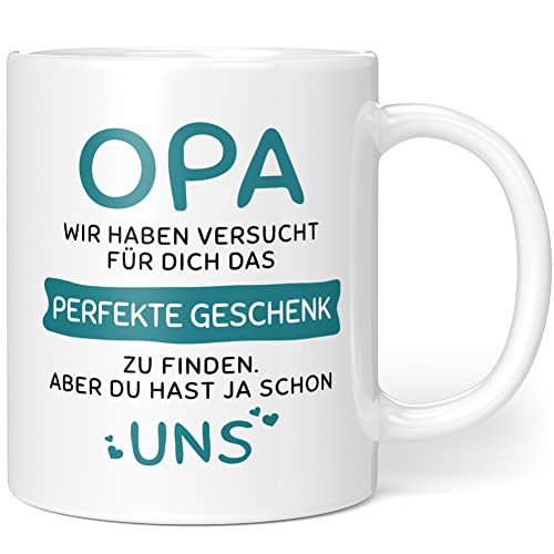 Geschenkideen Opa - Das Perfekte Geschenk Aber Du Hast Ja Uns - Geschenke für Opa - Opa Tasse - Opa Enkel Geschenk Geburtstag (Opa Geschenk - Uns - Grün) - Keramik 330ml von Orange9