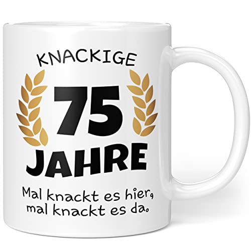 Knackige 75 Jahre Geburtstag | Geschenk zum 75. Geburtstag | Tasse mit lustigem Spruch Geschenkideen (Zum 75. Geburtstag) von Orange9