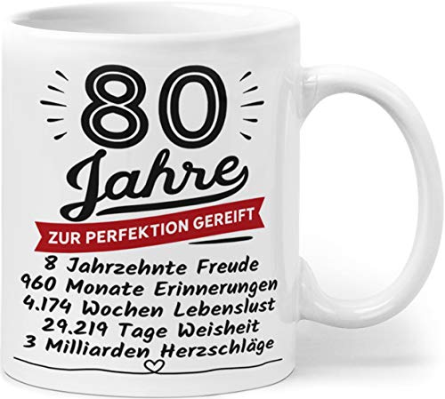 Geschenk Geburtstag 80 Tasse - 80 Jahre Zur Perfektion Gereift - Jubiläum, Jahrestag, Geburtstagsgeschenk Männer Frauen 80 von Orange9
