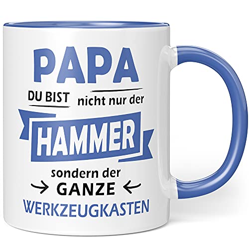 Papa Geschenkideen Tasse Du bist nicht nur der Hammer Geschenk für Papa zum Geburtstag Vatertag (Henkel & Innen Blau) von Orange9