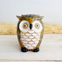 Vintage Mini Eule Pflanzer/Retro Keramik Einzelblumenhalter Oder Stifthalter Niedliche Eulen-Dekor von OrangeBlossomVntg