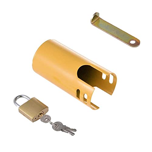 OrangeClub Wasserhahn Sperren Schloss Lock Tap Schutzabdeckung Zapfhahn Ventil Vorhängeschloss Diebstahlsicherun Schutzhülle Multifunktionale Schloss Abdeckung Für Außenbereich Garten (2.7cm yellow) von OrangeClub