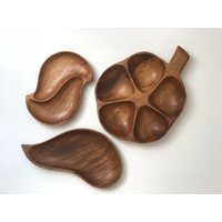 Vintage Teak Tablett | Holz Servierschale Affe Pod Teller Geteilte Schale Für Kurzweilig von OrangeistheSun