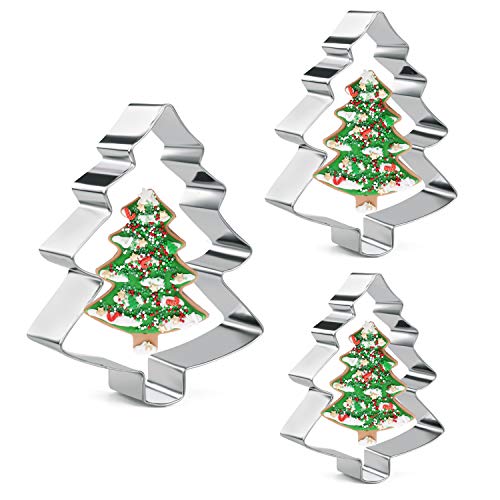 Orapink 3 Stück Weihnachtsbaum Ausstechformen Edelstahl Weihnachten Ausstechform Set zum Backen von Orapink