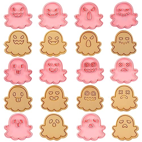 Orapink Geist Ausstecher Set-10 Stück Halloween Ausstecher Stempel Kunststoff Keks Gebäck Ausstecher für Halloween Backen… von Orapink