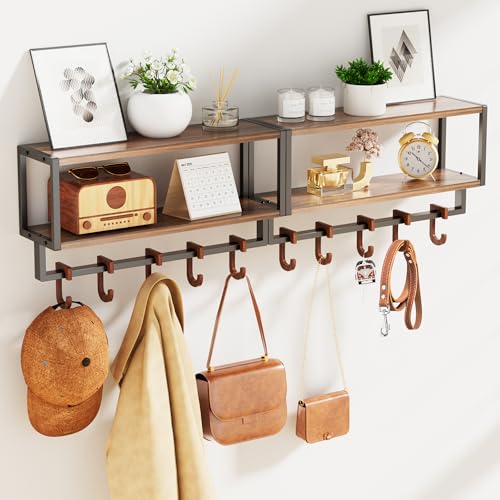 Orapoke Wandregal mit 10 Holzhaken, 83,8 cm Garderobenleiste Wandhalterung mit Ablage für Eingangsbereich Bauernhaus Wohnzimmer, dekorative Wandhaken zum Aufhängen von Mantel, Jacken, Hüten, Handtuch Orapoke Wandregal mit 10 Holzhaken, 83,8 cm Garderobenleiste Wandhalterung mit Ablage für Eingangsbereich Bauernhaus Wohnzimmer, dekorative Wandhaken zum Aufhängen von Mantel, Jacken, Hüten, Handtuch von Orapoke