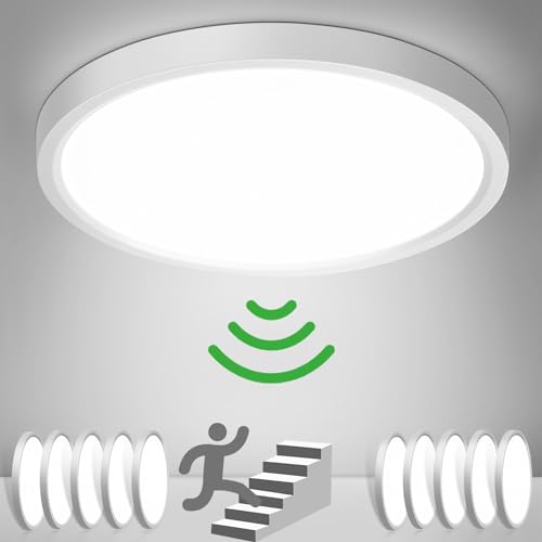 Lampe Deckenlampe mit Bewegungsmelder Innen, [10 Stück] 24W 2400LM Rund Deckenlampe mit Bewegungssensor Innen, Ø30CM Ultra Dünn 4000K LED Deckenleuchte Sensor als Flur/Balkon/Garage/Abstellraum von Oraymin