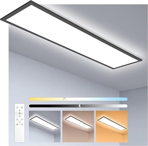 Oraymin 2 x LED Deckenleuchte Flach, LED Deckenleuchte mit Fernbedienung, 40W 4400LM Wohnzimmerlampe Dimmbar Speicherfunktion, 3000K-6500K Decken Lampe als Schlafzimmer Lampe, Küchenlampen Decke von Oraymin