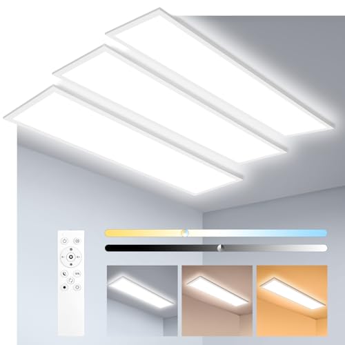 Oraymin 3er-Pack Deckenleuchte LED Panel 100x25 CM, 30W 3300LM LED Leuchte, 3000K-6500K Decken Lampe mit Speicher-Funktion, Ceiling Light als Deckenleuchte Küche, Lampen Wohnzimmer, Lampe Flur von Oraymin