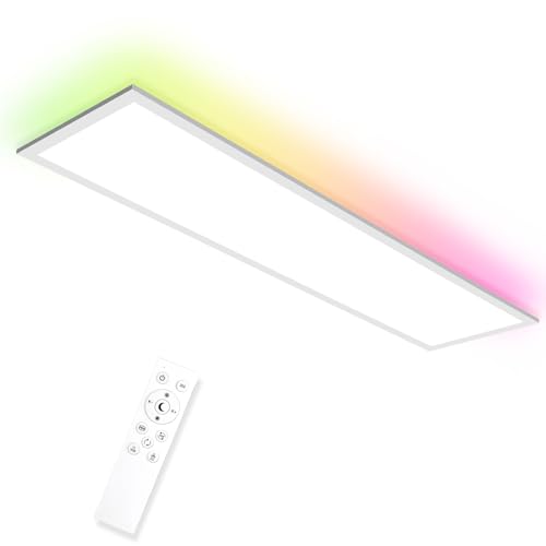 Oraymin 3er-Pack LED Deckenlampe mit Fernbedienung 100x25 CM, 30W 3300LM LED Panel Deckenleuchte, 3000K-6500K Wohnzimmer Lampe, Ceiling Lighting als Flur Lampe, Deckenleuchte Kinderzimmer von Oraymin
