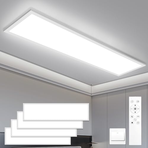 Oraymin 4 x LED Panel 120x30, Deckenleuchte mit Fernbedienung, 40W Deckenpanel Speicherfunktion, 3000K-6500K LED Deckenlampe Dimmbar mit Speicherfunktion, 3000K-6500K Lampen Wohnzimmer Oraymin 4 x LED Panel 120x30, Deckenleuchte mit Fernbedienung, 40W Deckenpanel Speicherfunktion, 3000K-6500K LED Deckenlampe Dimmbar mit Speicherfunktion, 3000K-6500K Lampen Wohnzimmer von Oraymin