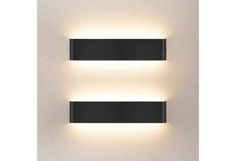 Oraymin Außen-Wandleuchte Innen Außen Wasserdicht Up and Down Wandlampe 2 Stück 12W 30cm, 3000K, LED fest integriert, Warmweiß, 3000K, Wandleuchte Innen Außen Wasserdicht Up and Down Wandlampe 12W 30cm von Oraymin