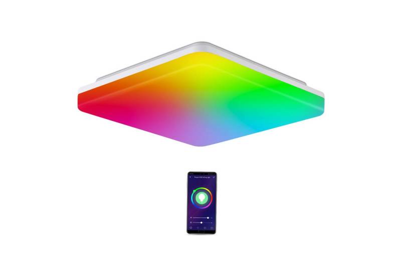 Oraymin Deckenleuchte Alexa Lampe, mit Alexa und Google Assistant, Lampe LED Wohnzimmer, LED fest integriert, Tageslichtlampen Farbwechsler, Tageslichtlampen, Deckenlampe LED Wohnzimmer, 2700-6500K, Küchenlampe, Deckenleuchten, Deckenlampe Schlafzimmer von Oraymin