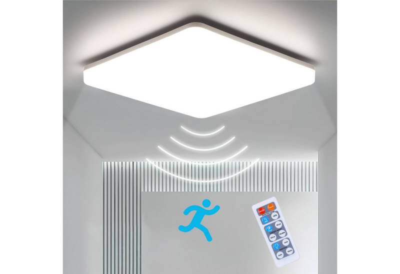 Oraymin Deckenleuchte Deckenlampe Wohnzimmer Deckenleuchte Lampen mit Bewegungsmelder 4000K, IP54, LED fest integriert, Neutralweiß, für Schlafzimmer, Flur, Balkon, 2400LM, IP54, 24W von Oraymin