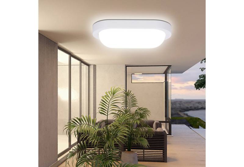 Oraymin Deckenleuchte Wasserdichte Wandleuchte Kellerlampe Deckenlampe Weißes Oval 4000K, IP65, LED fest integriert, Neutralweiß, für Lagerhallen, Flure, Büros, 1710lm, 18W, 4000K, IP65 von Oraymin