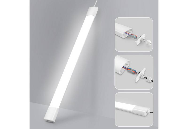Oraymin LED Deckenleuchte Feuchtraumleuchte LED 120CM Led Kellerleuchte, 36W 4000LM, LED fest integriert, 4000K Neutralweiß, 4000K Neutralweiß, LED Lampe Feuchtraumlampe IP65, Kellerlampe 120CM von Oraymin