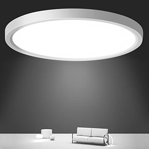 Oraymin LED Deckenleuchte Flach Rund, Deckenlampe 24W IP44 Wasserdichte Badezimmer Lampe, 3000K|4000K|6500K Schlafzimmerlampe LED Panel für Küche Schlafzimmer Flur Keller Balkon, Durchmesser 30cm von Oraymin