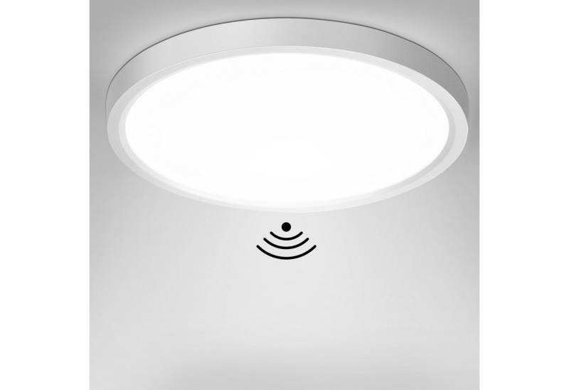 Oraymin LED Deckenleuchte LED Deckenlampe Rund Weiß Lampe für Bad Schlafzimmer Flur Küche, 18W, LED fest integriert, Neutralweiß, für Schlafzimmer, Flur, Balkon,1620LM, Weiße runde Deckenlampe, IP20 von Oraymin