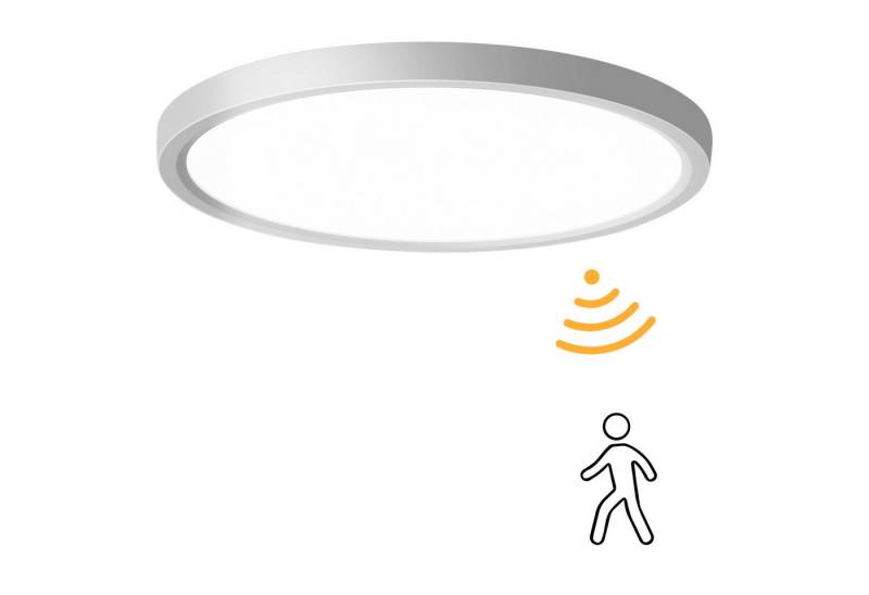Oraymin LED Deckenleuchte mit Bewegungsmelder 24W Flurlampe 4000K Schlafzimmerlampe, 24W, LED fest integriert, Neutralweiß, LED Deckenleuchte mit Bewegungsmelder von Oraymin