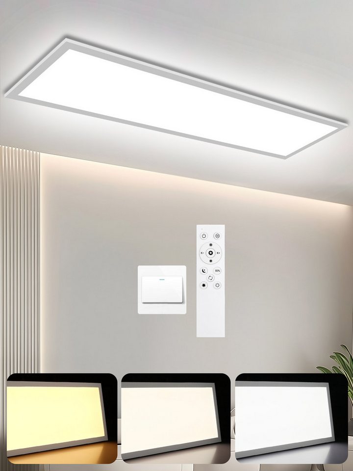 Oraymin LED Panel Dimmbar LED Deckenleuchte Flach Deckenlampe LED CCT RGB LED Decke, LED fest integriert, Deckenlampe LED Eckig, Tageslicht Deckenlampe, LED Panel Dimmbar, Küchenlampe, CCT, RGB, Tageslichtlampen, 3000K-6500K, LED Panels von Oraymin