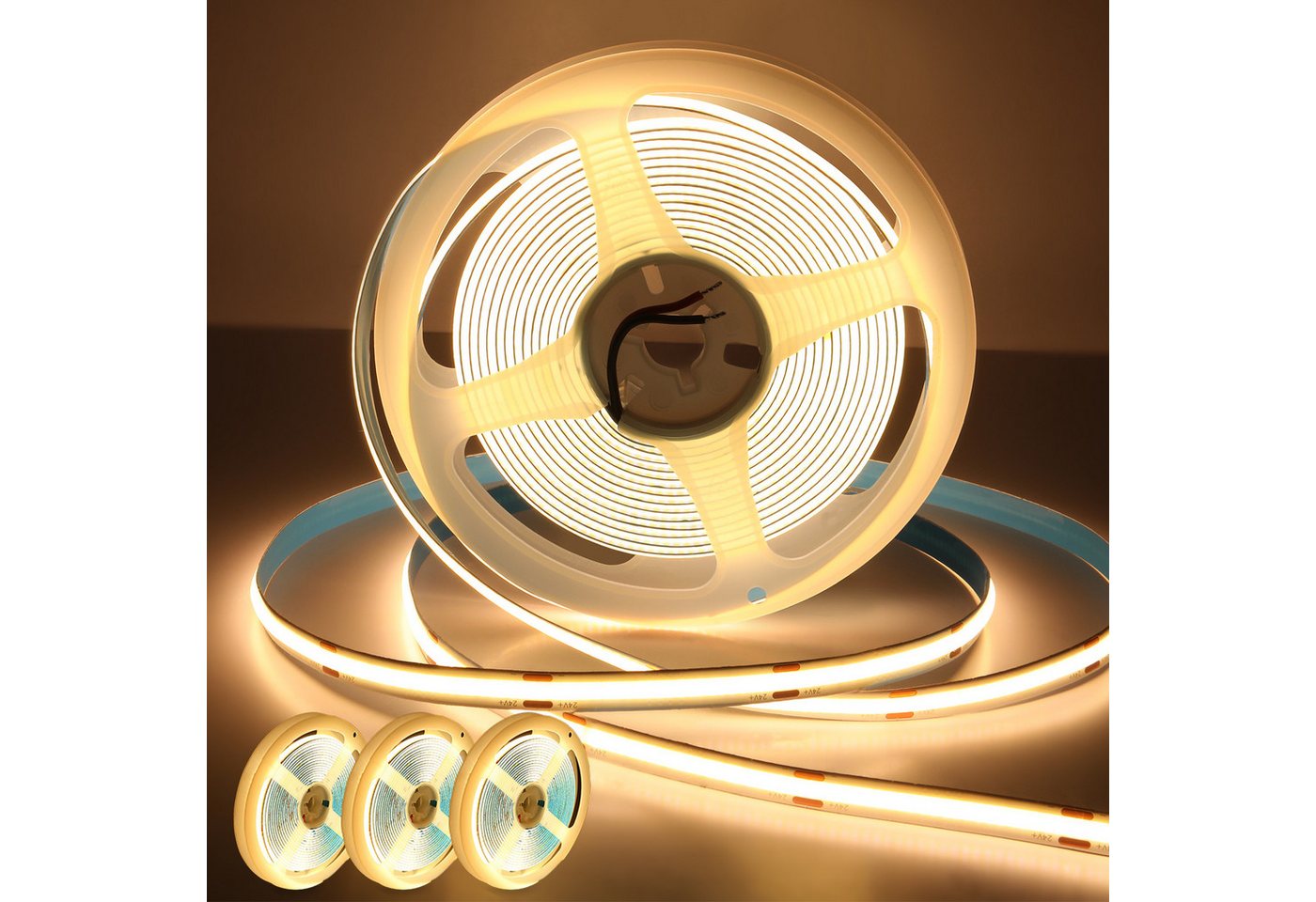 Oraymin LED Stripe LED Nachtlicht 3000K Warmweiß 2m 3er-Set 24V DIY Wohnzimmer Flur, LED Stripe 3000K COB LEDs und doppellagige FPCB 2M Flexibel anpassbar Oraymin LED Stripe LED Nachtlicht 3000K Warmweiß 2m 3er-Set 24V DIY Wohnzimmer Flur, LED Stripe 3000K COB LEDs und doppellagige FPCB 2M Flexibel anpassbar von Oraymin