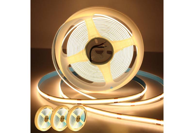 Oraymin LED Stripe LED Nachtlicht 3000K Warmweiß 2m 3er-Set 24V DIY Wohnzimmer Flur, LED Stripe 3000K COB LEDs und doppellagige FPCB 2M Flexibel anpassbar von Oraymin