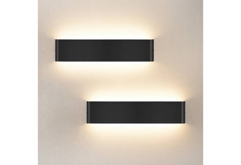 Oraymin Wandleuchte 2 Stück Auf- und Ablicht 18W LED Außenleuchte 3000K 1500LM Schwarz, 3000K, LED fest integriert, Warmweiß, 3000K, Wandleuchte Auf- und Ablicht 18W LED Außenleuchte 3000K 1500LM Schwarz von Oraymin