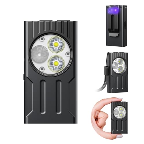 Orbecco EDC Taschenlampe, Wiederaufladbar Taschenlampen für 80 Stunden, IPX6 Wasserdicht Magnetisch Taschenlampe mit Fallschutz, Taschenlampen Hohe Lumen für Außen Abenteuer, Camping, Wandern von Orbecco