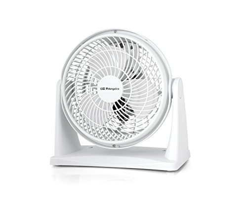 Orbegozo BF 0128 - Ventilator Box Fan 2-in-1, Tisch- und Wandventilator, zwei Stufen, drehbarer Kopf, Blätter von 23 cm, 23 W, Weiß von Orbegozo