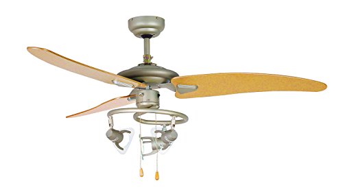 Orbegozo CT 18120 N – Deckenventilator mit Licht, 3 Rotorblätter, Durchmesser 120 cm, Leistung 60 W und 3 Geschwindigkeitsstufen von Orbegozo