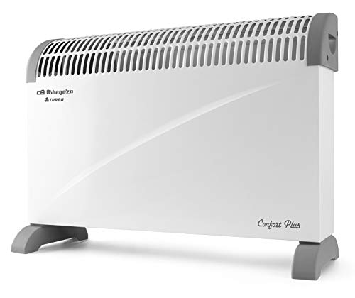 Orbegozo CVT 3400 - Konvektorventilator, einstellbares Thermostat, Turbo-Funktion, Schutz gegen Überhitzen. Tragegriff, 2000 W, Weiß von Orbegozo