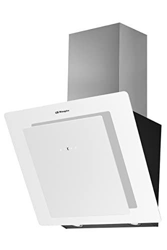 Orbegozo DS 80170 BL Dekorative Dunstabzugshaube 70cm Klasse A Front Gehärtetes Glas Förderleistung 728m3/h LED Beleuchtung 4 Leistungsstufen, Stahl, Schwarz von Orbegozo