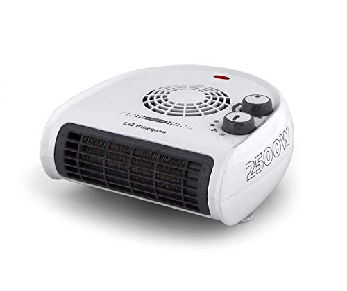 Orbegozo FH 5030 - Heizung, zwei Leistungsstufen, Ventilatorfunktion mit kalter Luft, sofortige Wärme, einstellbares Thermostat, Tragegriff, 2500 W, Weiß von Orbegozo