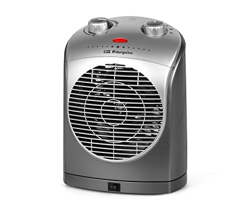 Orbegozo FH5022 Vertikaler Thermoventilator, 2.200 W, 2 Einstellungen, Kaltluft, Thermostat, oszillierend, silberfarben von Orbegozo