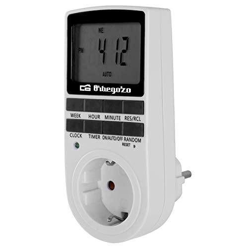 Orbegozo 8435568400863 PG 25 Digitale Wochenprogrammierung, 16 Programme, 24/7 Flexibilität, Betriebsmodi: On/Off/Auto, Batterie im Lieferumfang enthalten, Schwarz von Orbegozo
