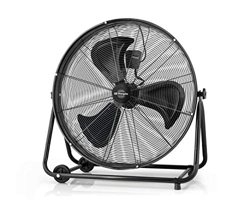 Orbegozo Pwt 3075 - Industrieller Ventilator Power Fan, neigbares Kopfteil, metallische Blätter von 75 cm, drei Ventilatorstufen, Transportrollen, 200 W, Metall von Orbegozo