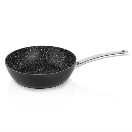 ORBEGOZO SARTEN Honda ALUMINIO FORJADO 20 cm. RECUBRIMIENTO Piedra ANTIADHERENTE. Mango Acero INOX, Black, 20_cm von Orbegozo