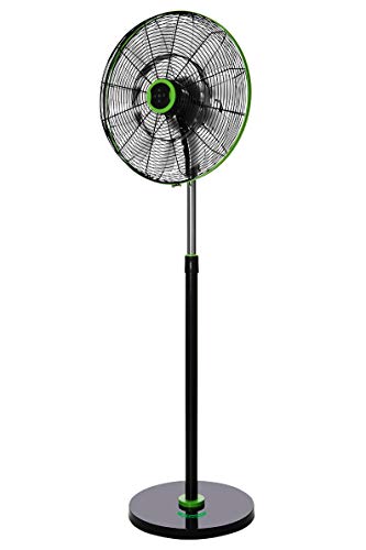 Orbegozo SF 0248 Standventilator mit Fernbedienung, 18 Flügel, Ø 45 cm, 90 W, schwarz/grün von Orbegozo