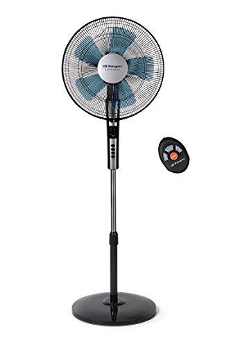 Orbegozo SF 0640 – Leiser Standventilator mit Fernbedienung, Timer, 2 Stufen, Turbo und leise, 65 W, Schwarz von Orbegozo