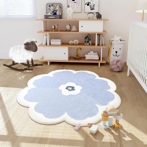 Orbezil Kinderzimmer Teppiche 160cm Rund Blau Blumen Teppich Weicher Kuscheliger Carpet Wohnzimmer Mädchen Kinderteppich Schlafzimmer Orbezil Kinderzimmer Teppiche 160cm Rund Blau Blumen Teppich Weicher Kuscheliger Carpet Wohnzimmer Mädchen Kinderteppich Schlafzimmer von Orbezil