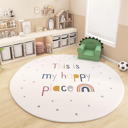 Orbezil Kinderzimmer Teppiche 160cm Rund Wohnzimmer Teppich Mädchen Weicher Kuscheliger Kinderteppich Schlafzimmer Motiv Carpet Alphabet-Regenbogen-Punkte Orbezil Kinderzimmer Teppiche 160cm Rund Wohnzimmer Teppich Mädchen Weicher Kuscheliger Kinderteppich Schlafzimmer Motiv Carpet Alphabet-Regenbogen-Punkte von Orbezil