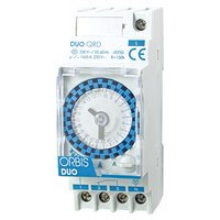 DUO QRS 120V.INTERRUPTOR HORARIO ANALOGICO 2 MOD. SEMANAL. MANIOBRA 3,5 H CON RESERVA >150 H 16(4) A von Orbis