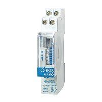 UNO QRD 48 V. INTERRUPTOR HORARIO ANALOGICO 1 MODULO CON RESERVA DIARIO INTERRUPTOR 16(4) A von Orbis