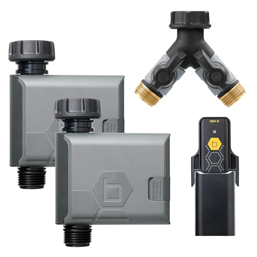 Orbit 21206 B-hyve Gen 2 Smart Schlauchbewässerungstimer, 2er-Pack mit WLAN-Hub und Schlauch-Y-Splitter von Orbit